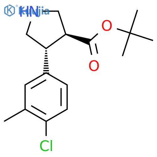 rac-tert-butyl (3R,4S)-4-(4-chloro-3-methylphenyl)pyrrolidine-3-carboxylate structure