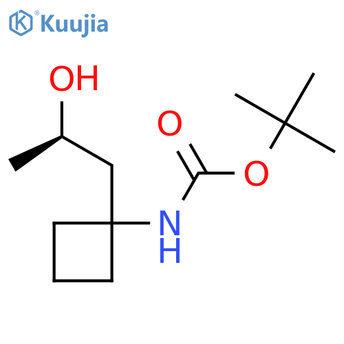 tert-butyl N-{1-(2R)-2-hydroxypropylcyclobutyl}carbamate structure