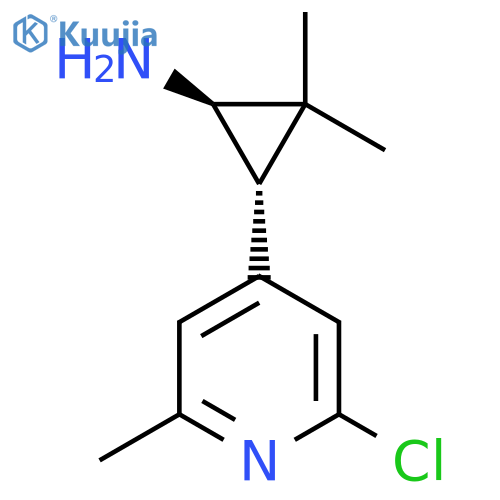 rac-(1R,3S)-3-(2-chloro-6-methylpyridin-4-yl)-2,2-dimethylcyclopropan-1-amine structure