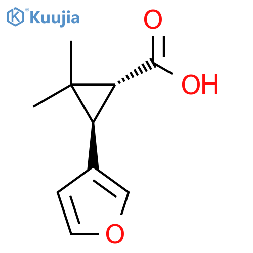 rac-(1R,3R)-3-(furan-3-yl)-2,2-dimethylcyclopropane-1-carboxylic acid structure