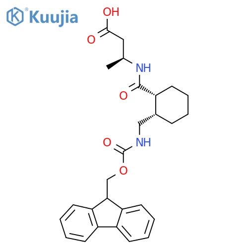 (3S)-3-{(1RS,2SR)-2-({(9H-fluoren-9-yl)methoxycarbonyl}amino)methylcyclohexylformamido}butanoic acid structure