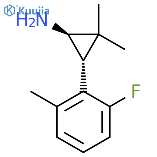 rac-(1R,3R)-3-(2-fluoro-6-methylphenyl)-2,2-dimethylcyclopropan-1-amine structure