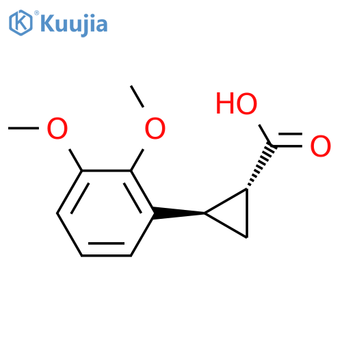 rac-(1R,2R)-2-(2,3-dimethoxyphenyl)cyclopropane-1-carboxylic acid structure