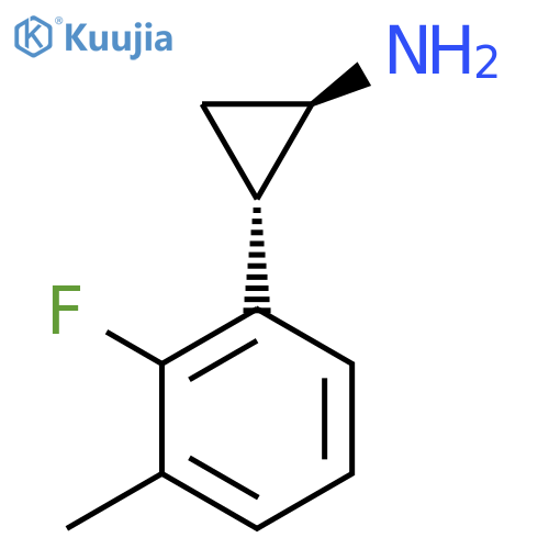 rac-(1R,2S)-2-(2-fluoro-3-methylphenyl)cyclopropan-1-amine structure