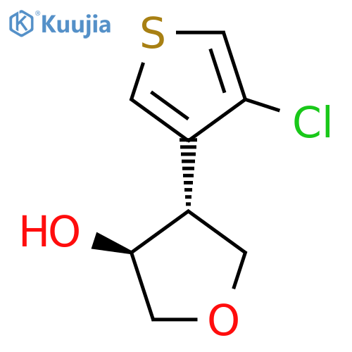 rac-(3R,4S)-4-(4-chlorothiophen-3-yl)oxolan-3-ol structure