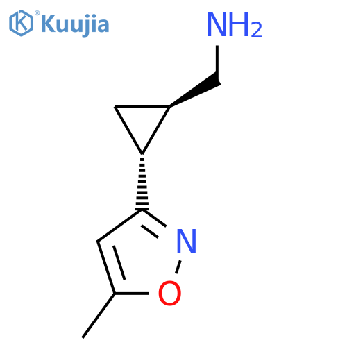 rac-(1R,2R)-2-(5-methyl-1,2-oxazol-3-yl)cyclopropylmethanamine structure