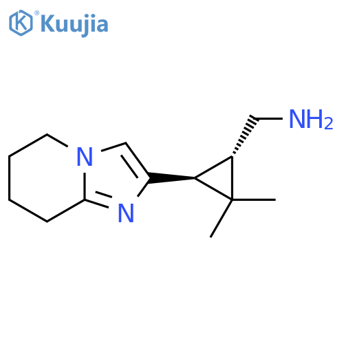 rac-(1R,3R)-3-{5H,6H,7H,8H-imidazo1,2-apyridin-2-yl}-2,2-dimethylcyclopropylmethanamine structure