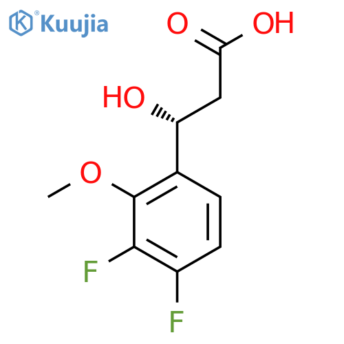 (3R)-3-(3,4-difluoro-2-methoxyphenyl)-3-hydroxypropanoic acid structure
