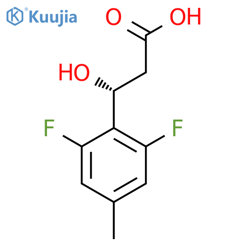 (3R)-3-(2,6-difluoro-4-methylphenyl)-3-hydroxypropanoic acid structure