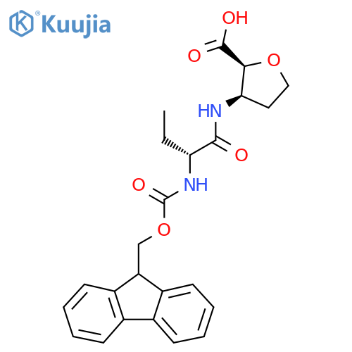 (2RS,3SR)-3-(2R)-2-({(9H-fluoren-9-yl)methoxycarbonyl}amino)butanamidooxolane-2-carboxylic acid structure