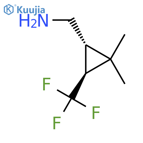 rac-(1R,3R)-2,2-dimethyl-3-(trifluoromethyl)cyclopropylmethanamine structure
