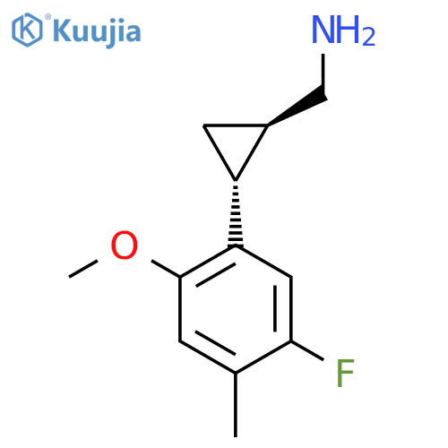 rac-(1R,2R)-2-(5-fluoro-2-methoxy-4-methylphenyl)cyclopropylmethanamine structure