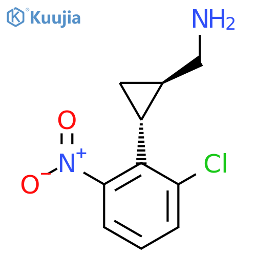 rac-(1R,2R)-2-(2-chloro-6-nitrophenyl)cyclopropylmethanamine structure
