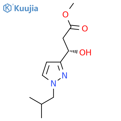 methyl (3S)-3-hydroxy-3-1-(2-methylpropyl)-1H-pyrazol-3-ylpropanoate structure