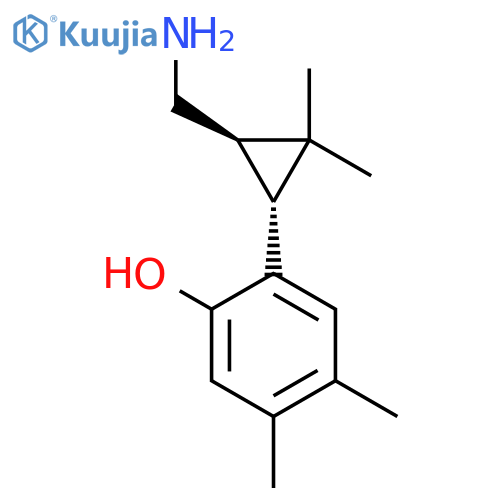 rac-2-(1R,3R)-3-(aminomethyl)-2,2-dimethylcyclopropyl-4,5-dimethylphenol structure