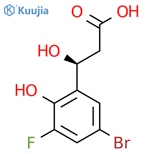 (3S)-3-(5-bromo-3-fluoro-2-hydroxyphenyl)-3-hydroxypropanoic acid structure