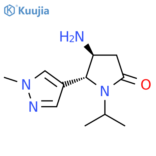 4-amino-5-(1-methyl-1H-pyrazol-4-yl)-1-(propan-2-yl)pyrrolidin-2-one structure