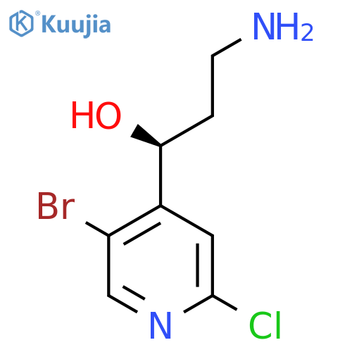 (1S)-3-amino-1-(5-bromo-2-chloropyridin-4-yl)propan-1-ol structure