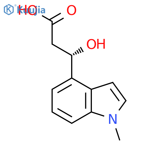 (3S)-3-hydroxy-3-(1-methyl-1H-indol-4-yl)propanoic acid structure