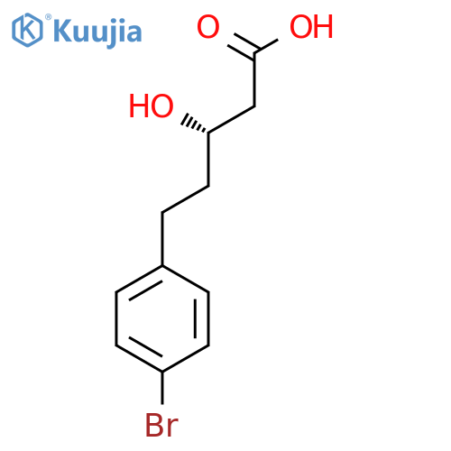 (3S)-5-(4-bromophenyl)-3-hydroxypentanoic acid structure