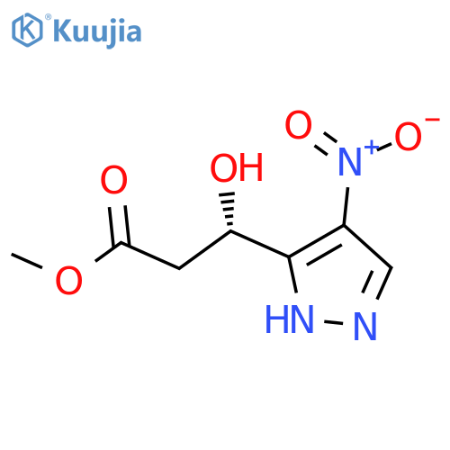 methyl (3S)-3-hydroxy-3-(4-nitro-1H-pyrazol-3-yl)propanoate structure
