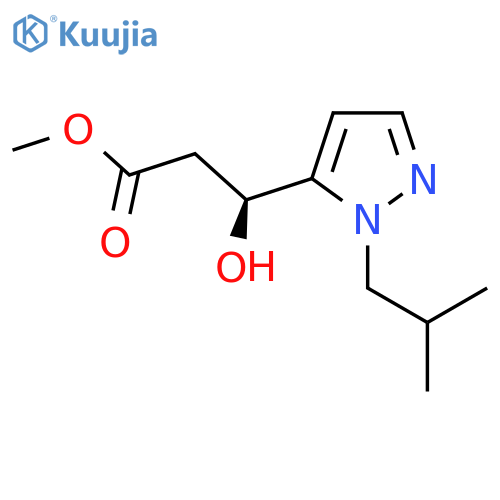 methyl (3S)-3-hydroxy-3-1-(2-methylpropyl)-1H-pyrazol-5-ylpropanoate structure
