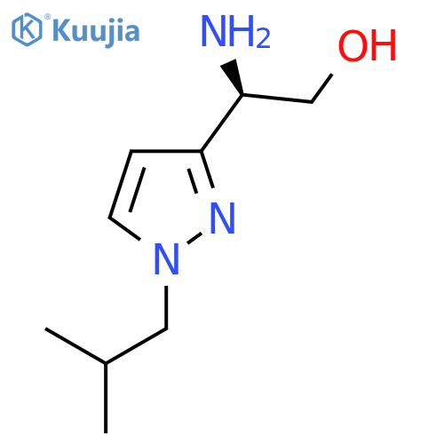 (2R)-2-amino-2-1-(2-methylpropyl)-1H-pyrazol-3-ylethan-1-ol structure