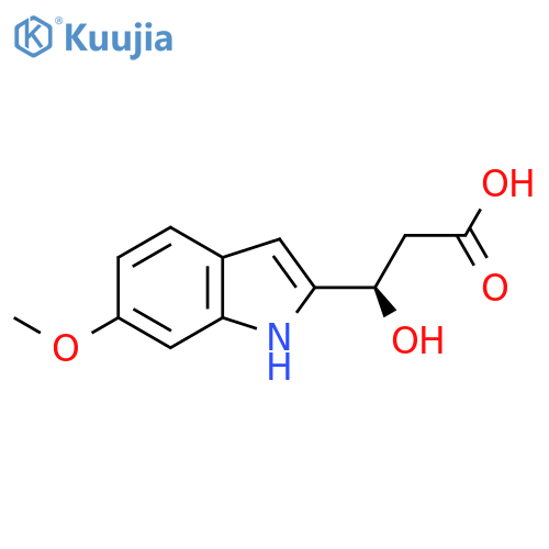 (3R)-3-hydroxy-3-(6-methoxy-1H-indol-2-yl)propanoic acid structure