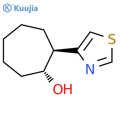 rac-(1R,2S)-2-(1,3-thiazol-4-yl)cycloheptan-1-ol structure
