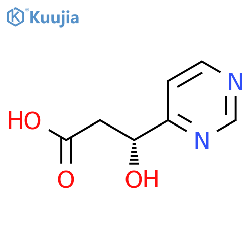 (3R)-3-hydroxy-3-(pyrimidin-4-yl)propanoic acid structure
