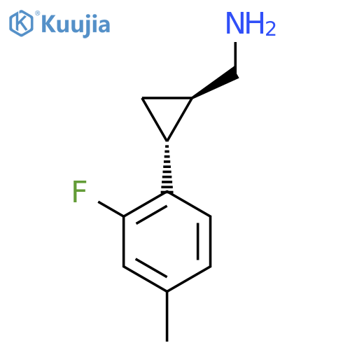rac-(1R,2R)-2-(2-fluoro-4-methylphenyl)cyclopropylmethanamine structure