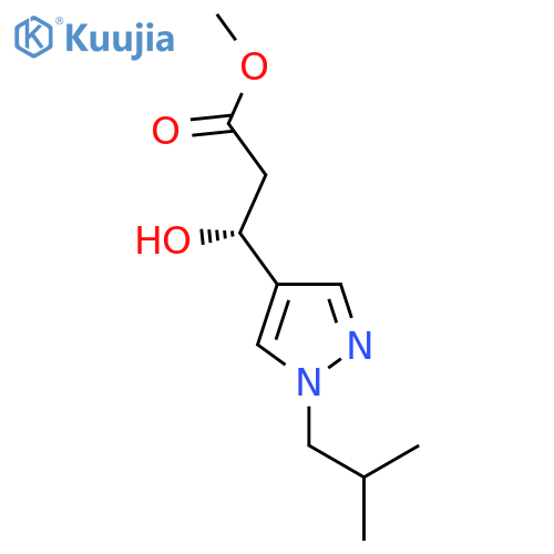 methyl (3R)-3-hydroxy-3-1-(2-methylpropyl)-1H-pyrazol-4-ylpropanoate structure
