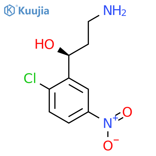 (1S)-3-amino-1-(2-chloro-5-nitrophenyl)propan-1-ol structure