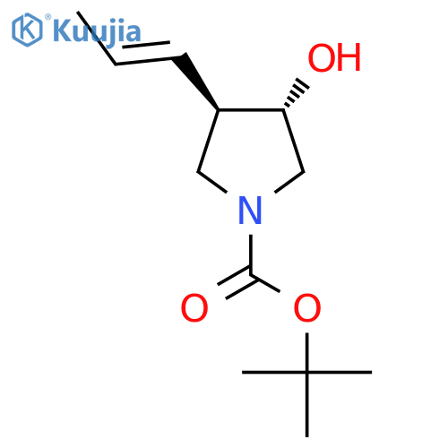 rac-tert-butyl (3R,4S)-3-hydroxy-4-(prop-1-en-1-yl)pyrrolidine-1-carboxylate structure