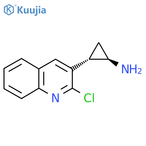 rac-(1R,2S)-2-(2-chloroquinolin-3-yl)cyclopropan-1-amine structure