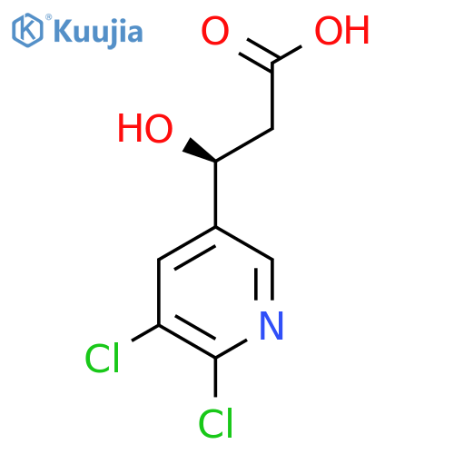 (3S)-3-(5,6-dichloropyridin-3-yl)-3-hydroxypropanoic acid structure