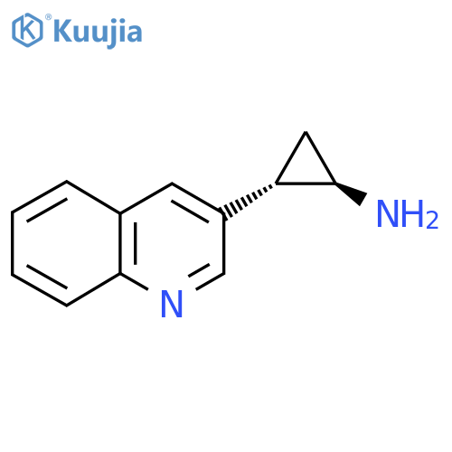 rac-(1R,2S)-2-(quinolin-3-yl)cyclopropan-1-amine structure