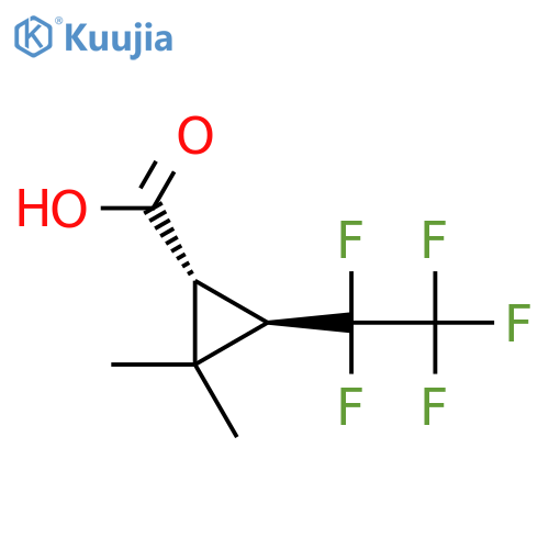 rac-(1R,3R)-2,2-dimethyl-3-(pentafluoroethyl)cyclopropane-1-carboxylic acid structure