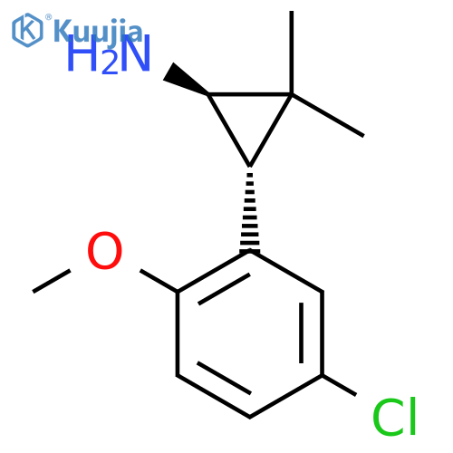 rac-(1R,3R)-3-(5-chloro-2-methoxyphenyl)-2,2-dimethylcyclopropan-1-amine structure