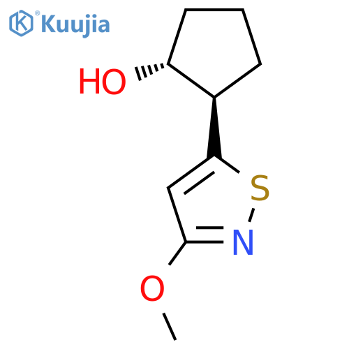 rac-(1R,2R)-2-(3-methoxy-1,2-thiazol-5-yl)cyclopentan-1-ol structure