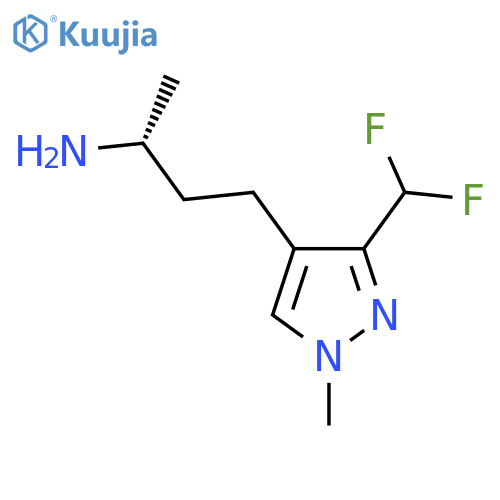 (2R)-4-3-(difluoromethyl)-1-methyl-1H-pyrazol-4-ylbutan-2-amine structure
