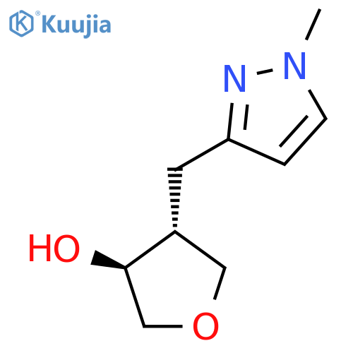 rac-(3R,4S)-4-(1-methyl-1H-pyrazol-3-yl)methyloxolan-3-ol structure
