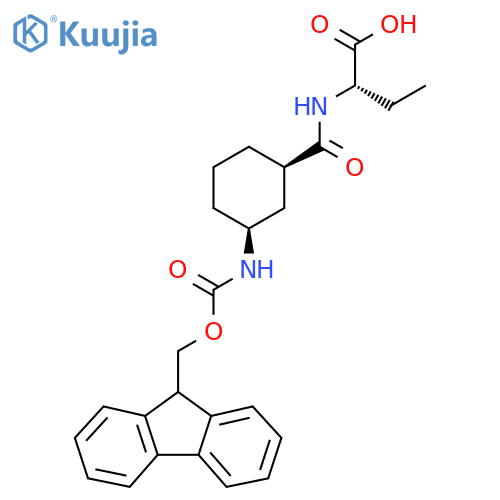 (2S)-2-{(1RS,3SR)-3-({(9H-fluoren-9-yl)methoxycarbonyl}amino)cyclohexylformamido}butanoic acid structure