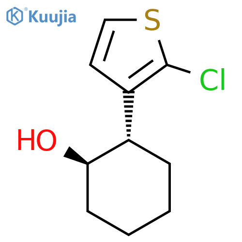 rac-(1R,2S)-2-(2-chlorothiophen-3-yl)cyclohexan-1-ol structure