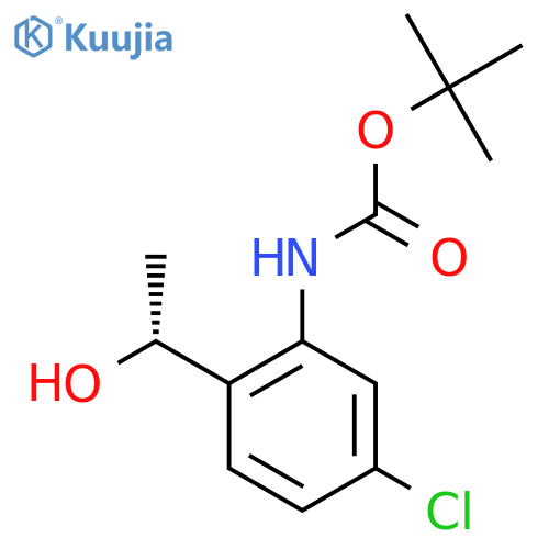tert-butyl N-{5-chloro-2-(1R)-1-hydroxyethylphenyl}carbamate structure