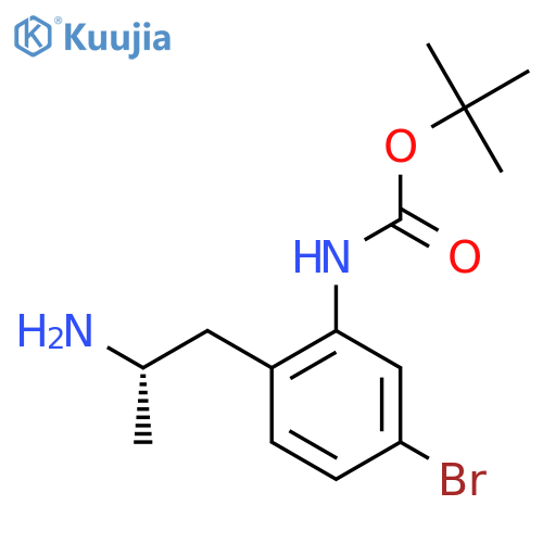 tert-butyl N-{2-[(2S)-2-aminopropyl]-5-bromophenyl}carbamate structure