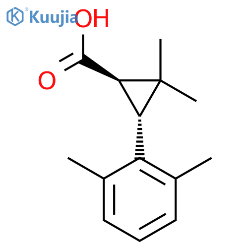 rac-(1R,3R)-3-(2,6-dimethylphenyl)-2,2-dimethylcyclopropane-1-carboxylic acid structure