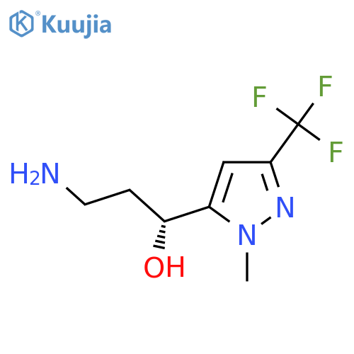 (1R)-3-amino-1-1-methyl-3-(trifluoromethyl)-1H-pyrazol-5-ylpropan-1-ol structure