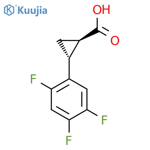 trans-2-(2，4，5-trifluorophenyl)cyclopropane-1-carboxylic acid structure