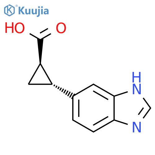 rac-(1R,2R)-2-(1H-1,3-benzodiazol-5-yl)cyclopropane-1-carboxylic acid structure